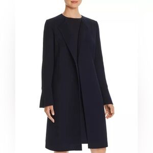 Lafayette 148 New York Crepe Wool Coat Black 12 🆕